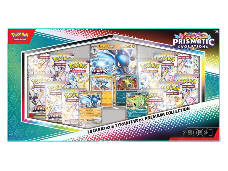 Scarlet & Violet: Prismatic Evolutions Lucario ex & Tyranitar ex Premium Collection