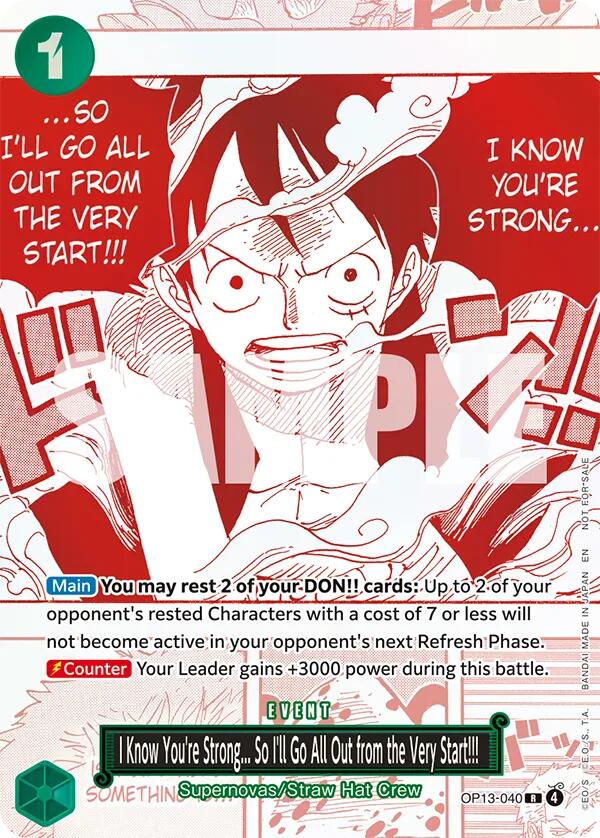 I Know You're Strong... So I'll Go All Out from the Very Start!!! (3rd Anniversary Treasure Campaign Pack) [One Piece Promotion Cards]