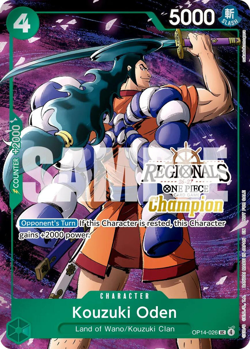 Kouzuki Oden (Regionals Champion Card Set 26-27 Vol.2) [One Piece Promotion Cards]
