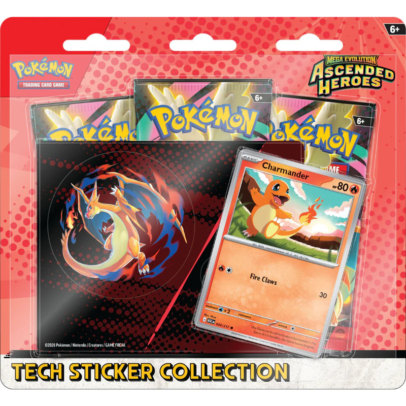 Pokemon Mega Evolution Ascended Heroes - Tech Sticker Collection - Charmander