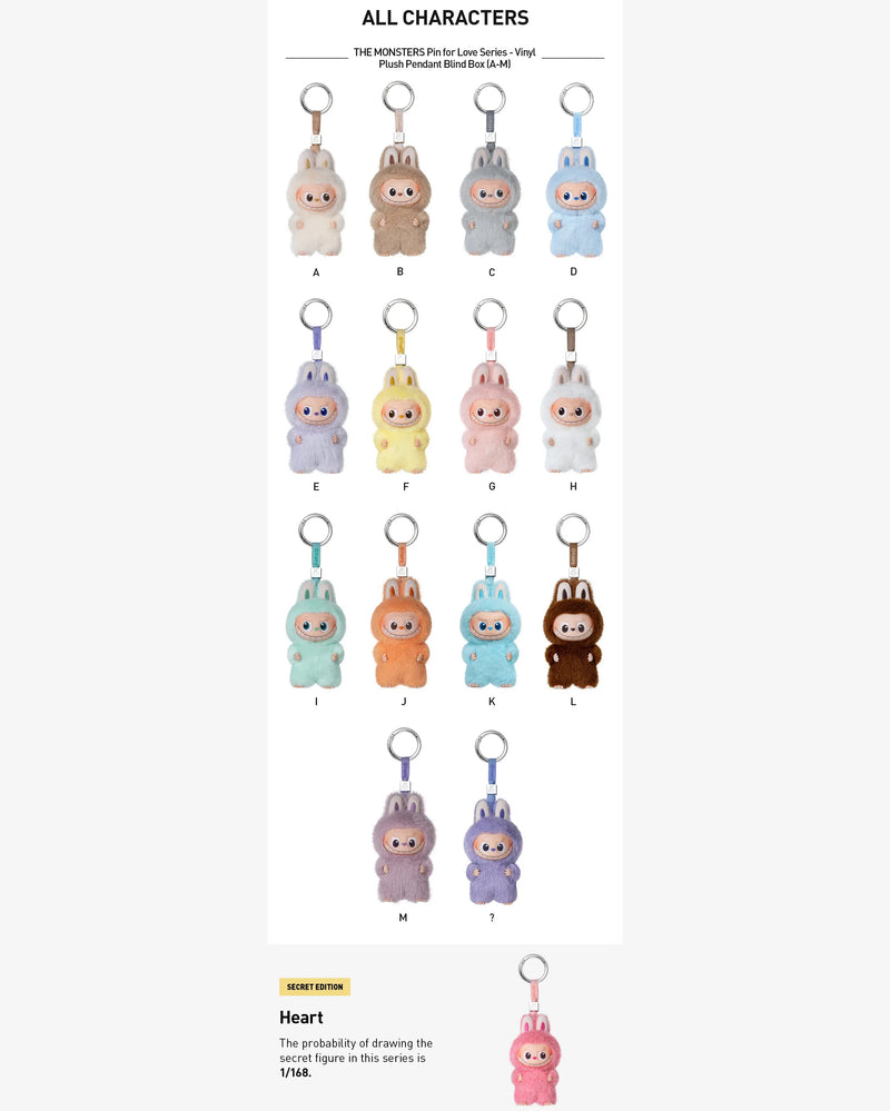 The Monsters Pin For Love Series - Vinyl Plush Blind box (A-M)