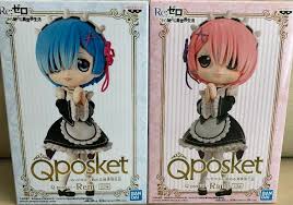 BANPRESTO Qposket Re Zero Rem Ram Figure Normal Color Set