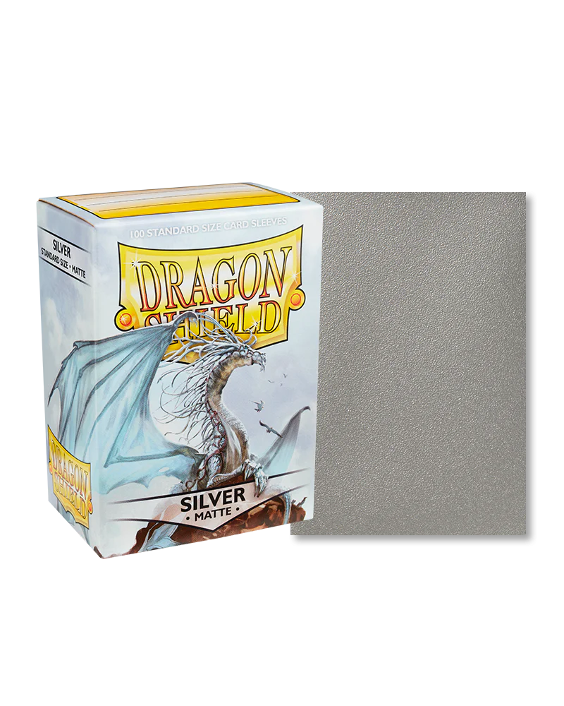 Dragon Shield 100 Standard Deck Protector Card Sleeves Matte Silver