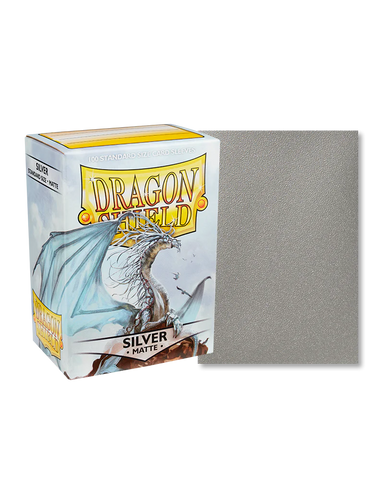 Dragon Shield 100 Standard Deck Protector Card Sleeves Matte Silver