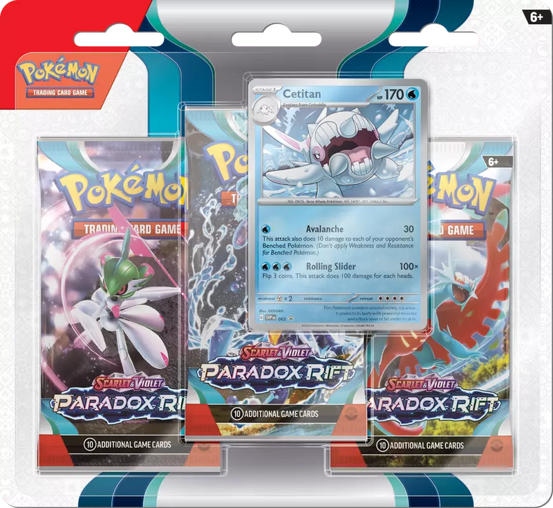 Pokemon Scarlet & Violet: Paradox Rift 3 Pack Blister - Cetitan